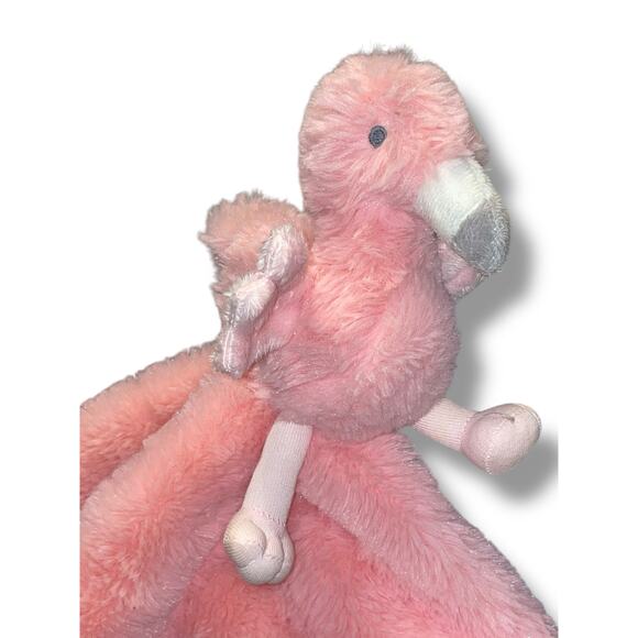 Cloud Island 14" Flamingo Lovey Plush Security Blanket Satin Trim Nursery Gift - Picture 4 of 12